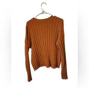 Rue21 Ribbed Knit Sweater | Cozy Minimal Core Size Medium Fring Accent